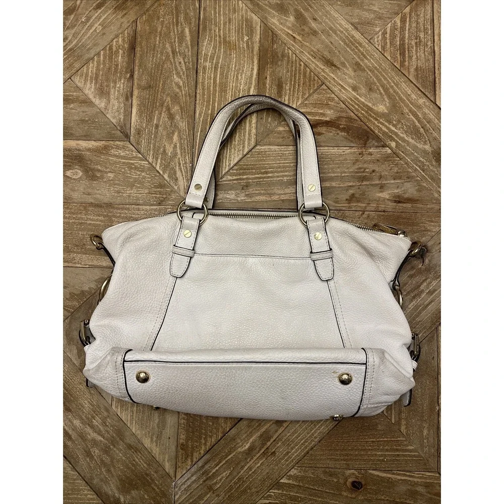 Michael Kors Leather Pebbled White Shoulder Bag Purse - STUNNER! - Picture 3 of 16